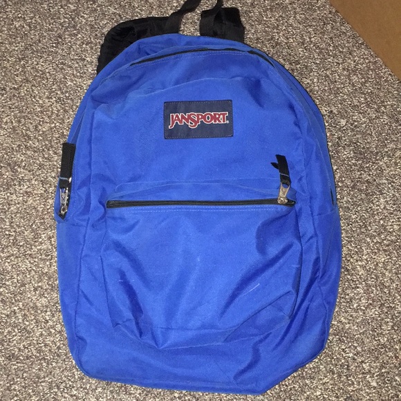 bright blue jansport backpack